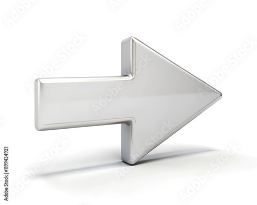 3d silver arrow isolated on a white background