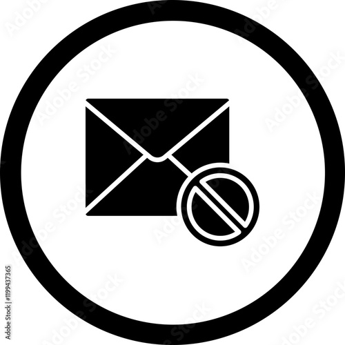 Email Blocker Vector Icon Design