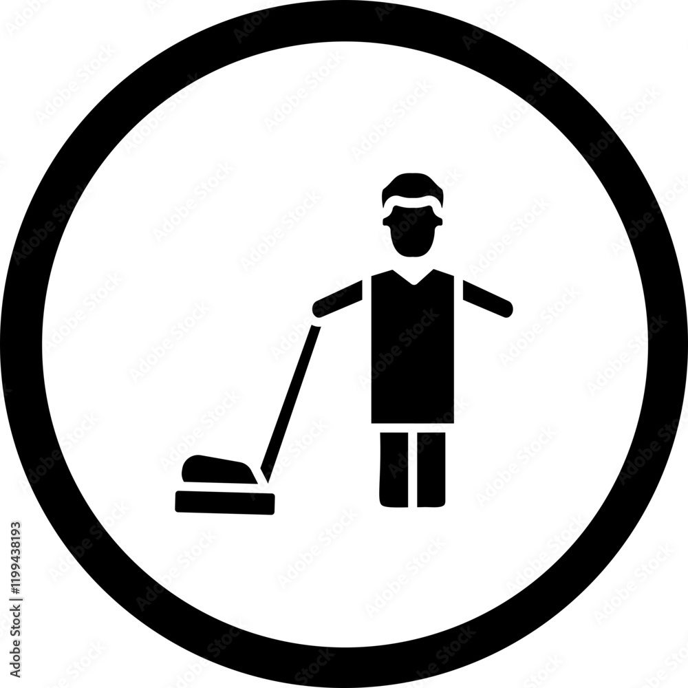 Man Vacuuming Vector Icon Design Man Vacuuming Vector Icon Design