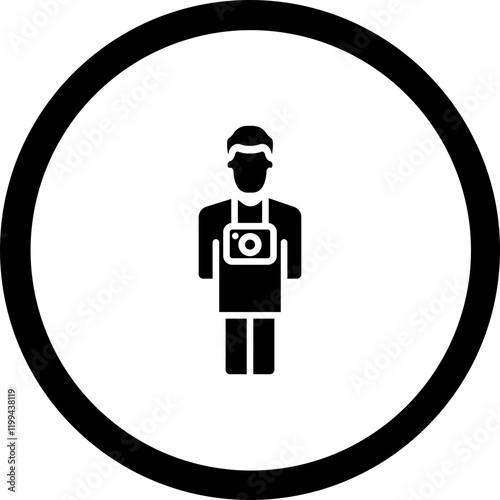 Men Photographer Working Vector Icon Design