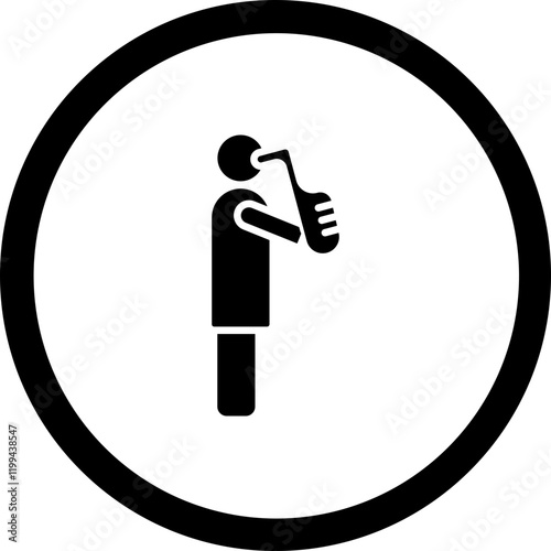 Man Musician With Saxophone Vector Icon Design