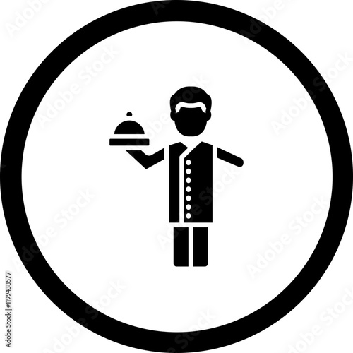 Man Cooker With Tray Vector Icon Design