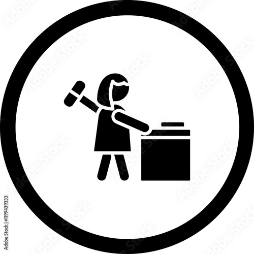 Woman Blacksmith Vector Icon Design