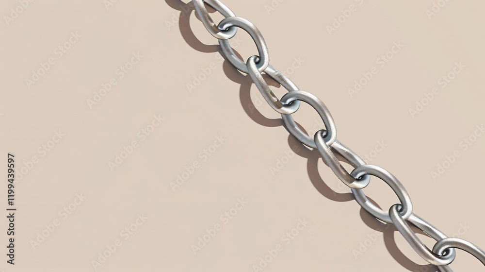 Fototapeta premium DNA Molecular Chain Model Made of Metal on Beige Background
