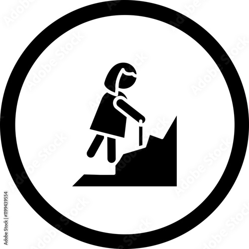 Woman Climbing Vector Icon Design