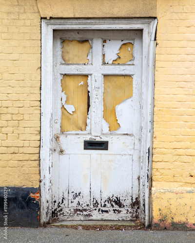 Broken Front Door of a Derelict Property photo