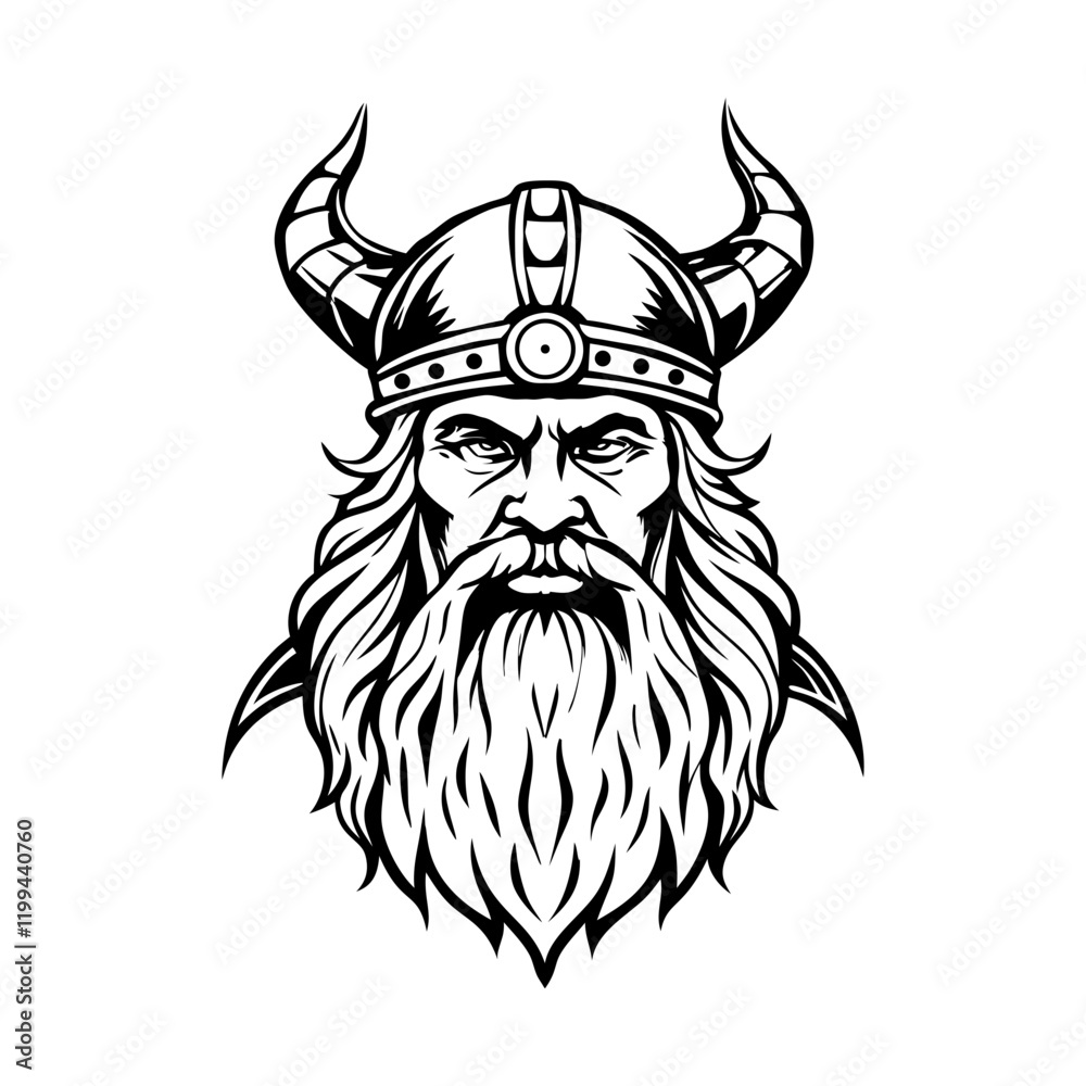 Fototapeta premium Odin god illustration in vintage style