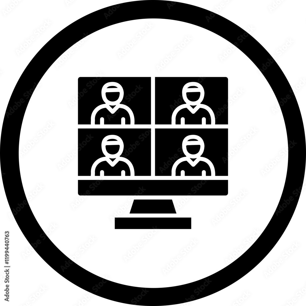 Virtual Meeting Vector Icon Design Virtual Meeting Vector Icon Design
