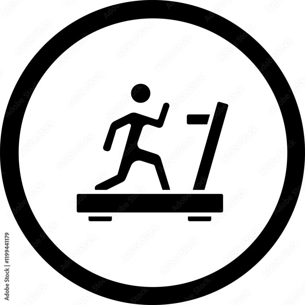 Treadmill Running Vector Icon Design Treadmill Running Vector Icon Design