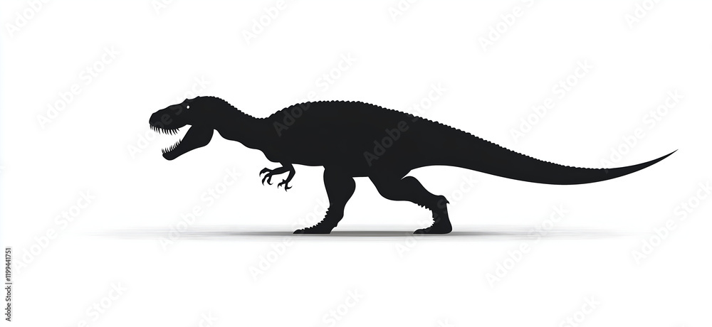 Naklejka premium Silhouette of a T-Rex on a white background