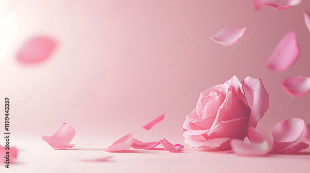 Valentines Day,Petals on floor. florals Rose petals lovely background , Florals Rose of pink pastel color petals falling on plain background, love concept ,Generative ai Valentines Day,Petals on floor. florals Rose petals lovely background , Florals Rose of pink pastel color petals falling on plain background, love concept ,Generative ai