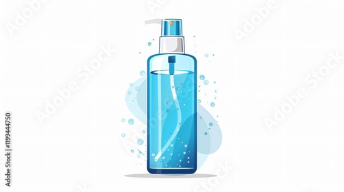 Cartoon Bottle of Air Freshener on White Background for Fresh Scent Concept