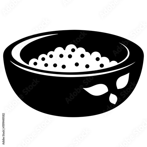 vector black and white bowl illustration