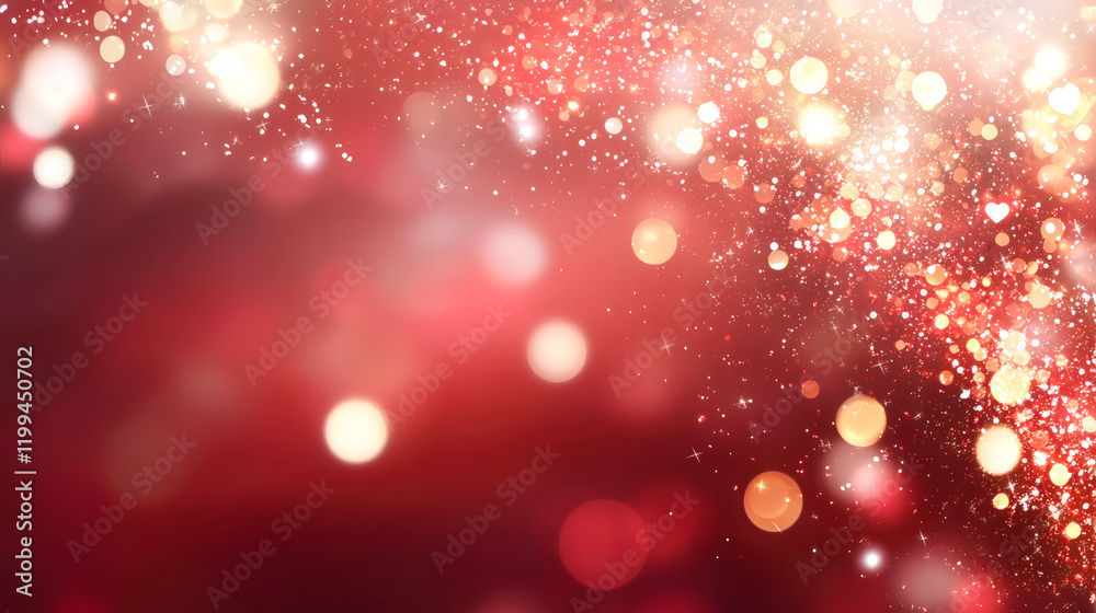 Bright red background with sparkling bokeh lights, creating romantic and festive atmosphere. Perfect for love themes, celebrations, or holiday events Bright red background with sparkling bokeh lights, creating romantic and festive atmosphere. Perfect for love themes, celebrations, or holiday events