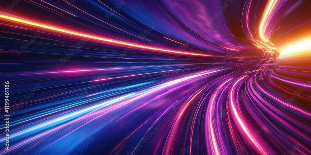 Abstract Speed Light Tunnel Purple Pink Orange Blue Energy Flow Abstract Speed Light Tunnel Purple Pink Orange Blue Energy Flow