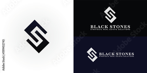The sophisticated logo design features the initials BS elegantly intertwined, creating a unique striking symbol. The logo is ideal for real estate investment companies and property developers.