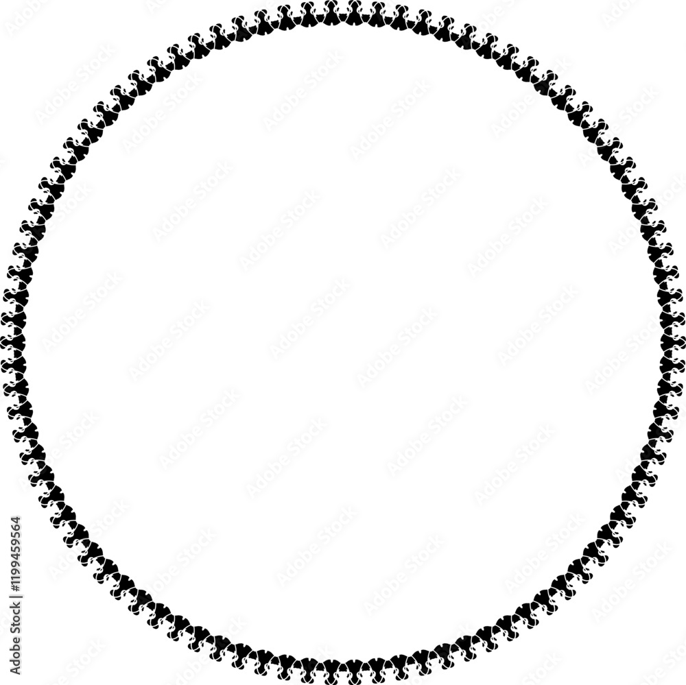 Round frame. Circle Ornamental decorative frame with floral element