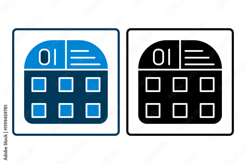 Calendar icon. icon related to Office. suitable for web site, app, user interfaces, printable etc. solid icon style. simple vector design editable