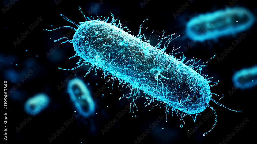 Fototapeta premium Microscopic Exploration: Unveiling the Intricate World of Bacteria