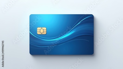 Modern Credit Card Design - Line Abstract, Blue & Gray