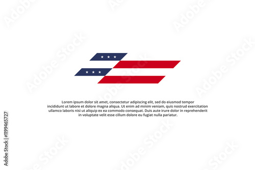 american flag abstract logo design