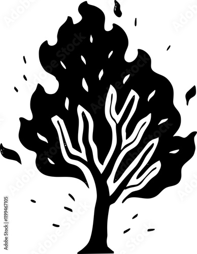 hand drawn cartoon vector of wildfire illustration.