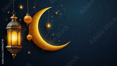 moon and stars on blue sky