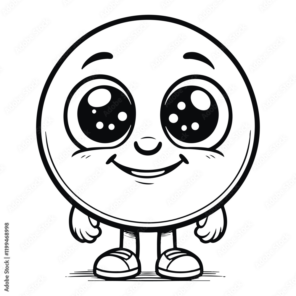 A cartoon character with large eyes and a big smile. A cartoon character with large eyes and a big smile.