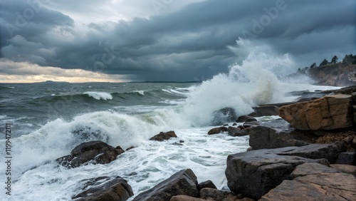 Fototapeta Naklejka Na Ścianę i Meble -  waves on the rocks