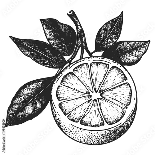 Lemon art illustration hand-drawn vector