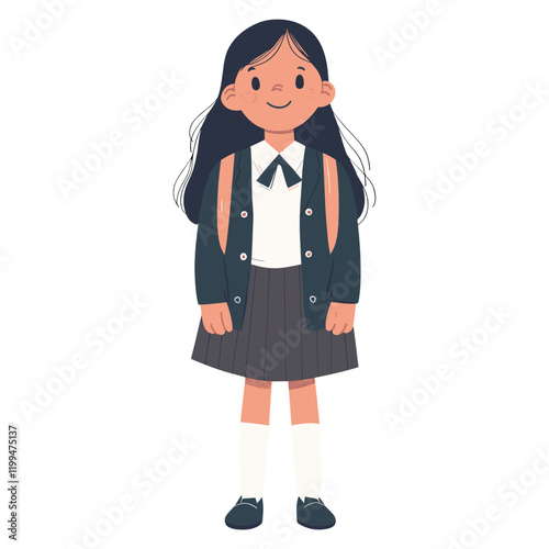6 years old girl cartoon illustration character vector