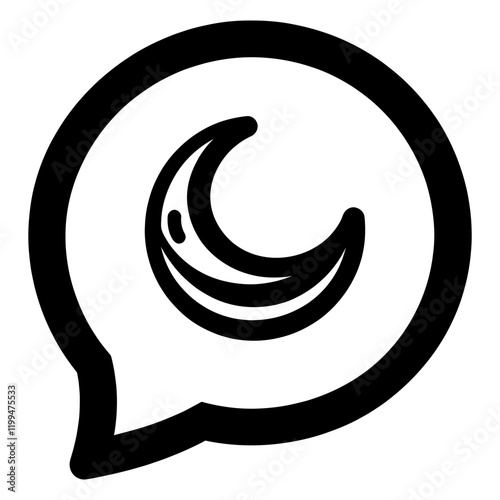 Speech bubble with moon sign icon communication celestial nocturnal vector