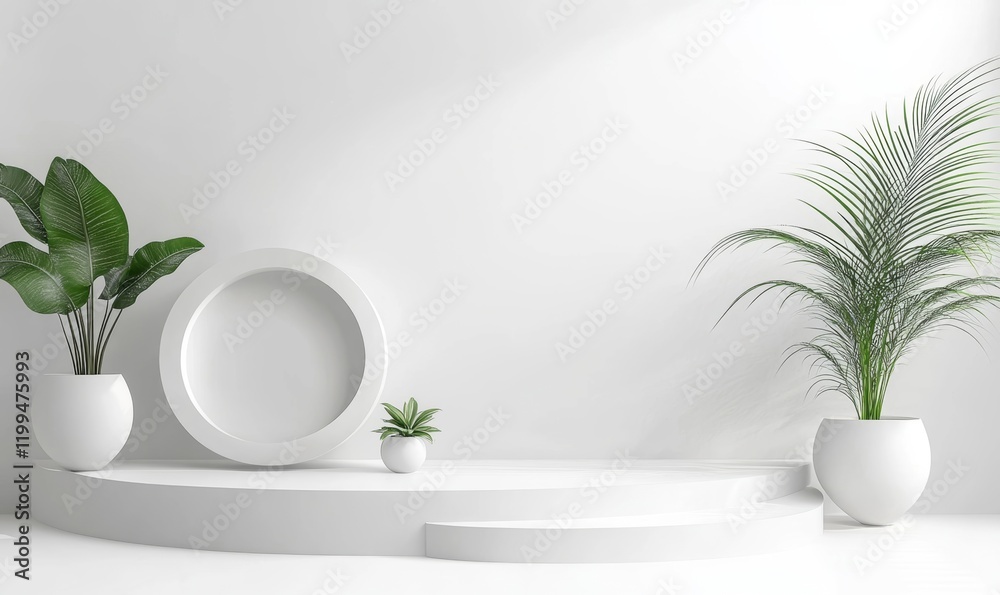 White Business Style Background with Copy Space (3D Illustration), Generative AI White Business Style Background with Copy Space (3D Illustration), Generative AI