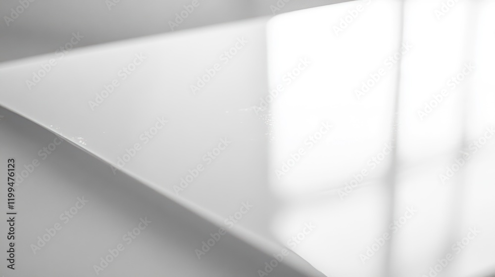 White acrylic sheet reflecting light. White acrylic sheet reflecting light.