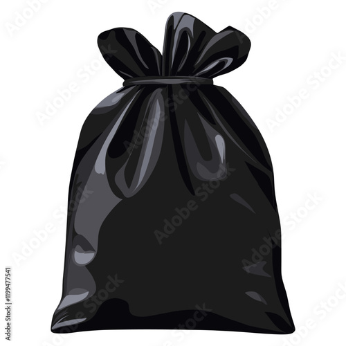 Black plastic bag illustration clothing disposal vector