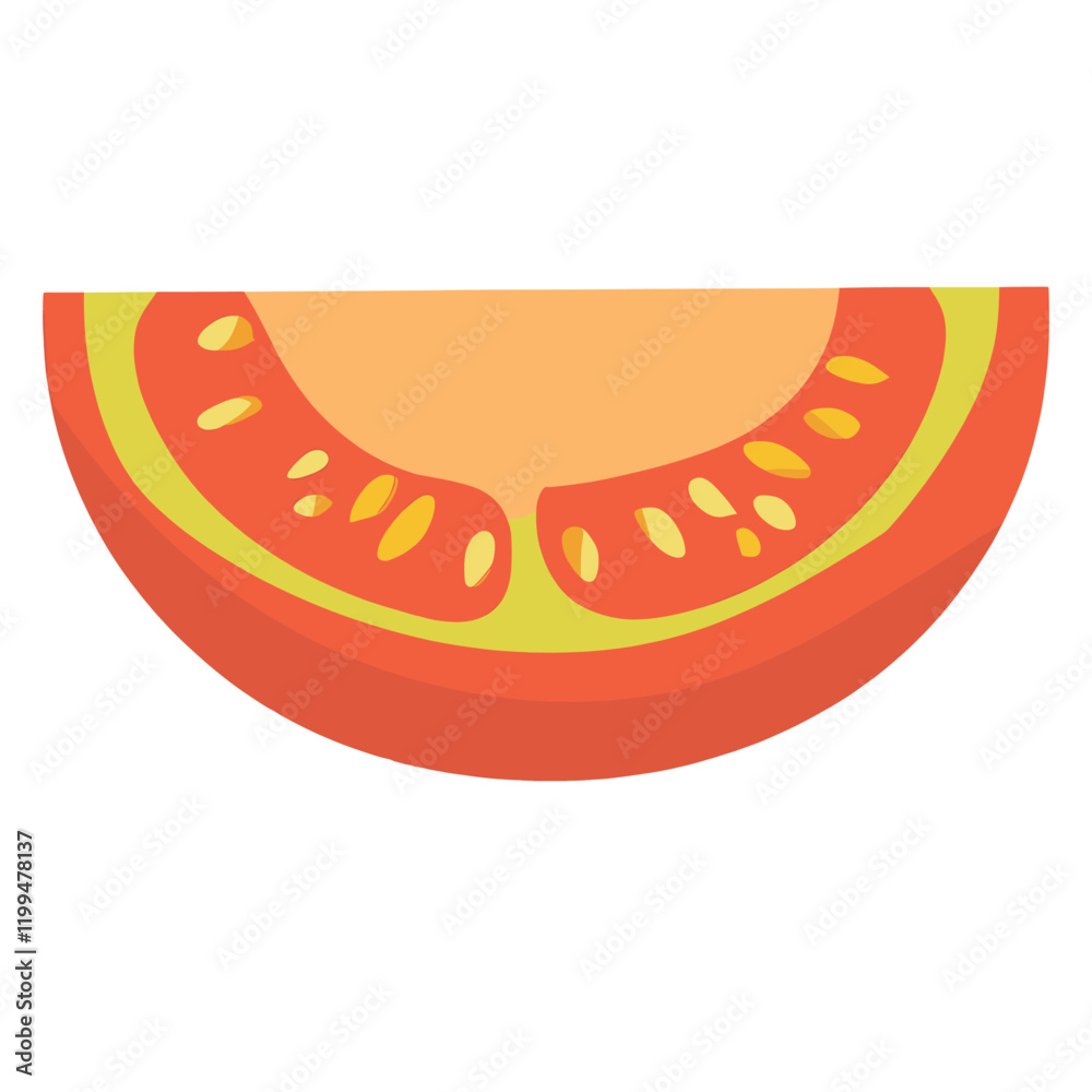 Tomato half illustration minimalist vegetable vector Tomato half illustration minimalist vegetable vector
