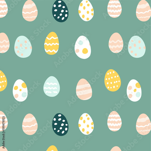 Easter eggs pattern background colorful pastel vector