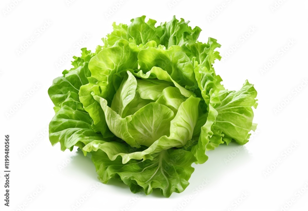 Lettuce on a white background in the studio Lettuce on a white background in the studio