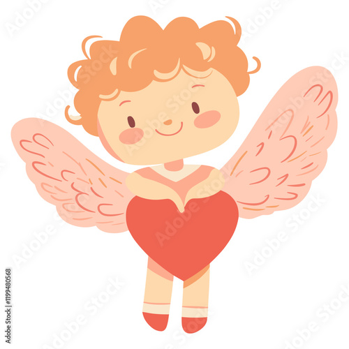 Cute valentines cupid illustration angel archangel vector