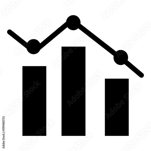 Graph chart colorful vector flat glyph icon.