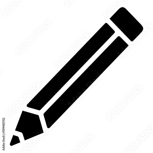 Pencil colorful vector flat glyph icon.