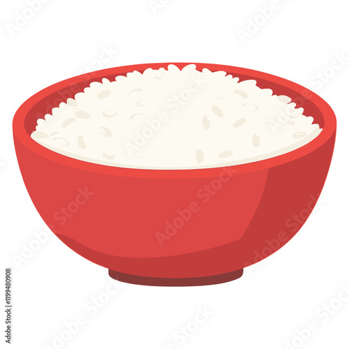 Rice bowl illustration white food vector