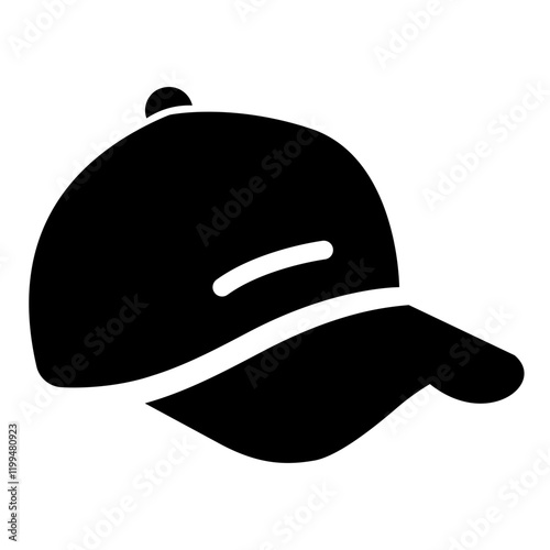 Cap colorful vector flat glyph icon.