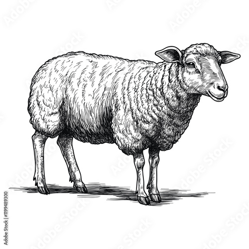 Sheep art livestock drawing vector