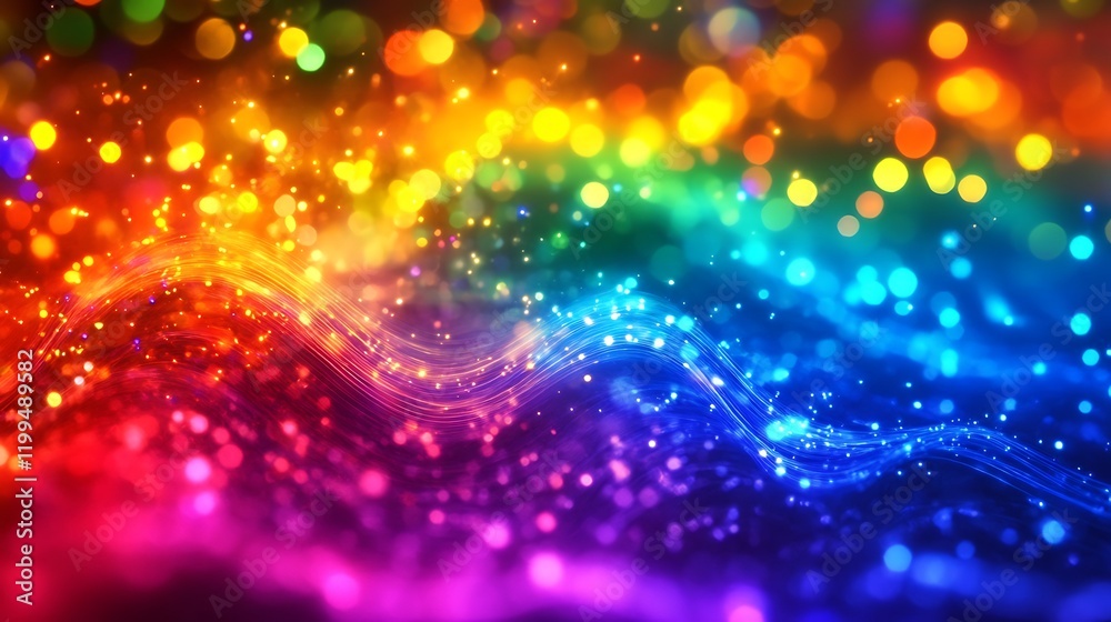 bright and colorful fiber optic lines creating a wave pattern bright and colorful fiber optic lines creating a wave pattern
