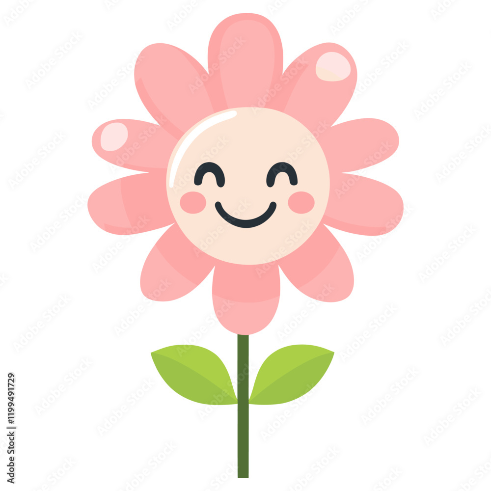 Fototapeta premium Pink flower petals cute illustration vector