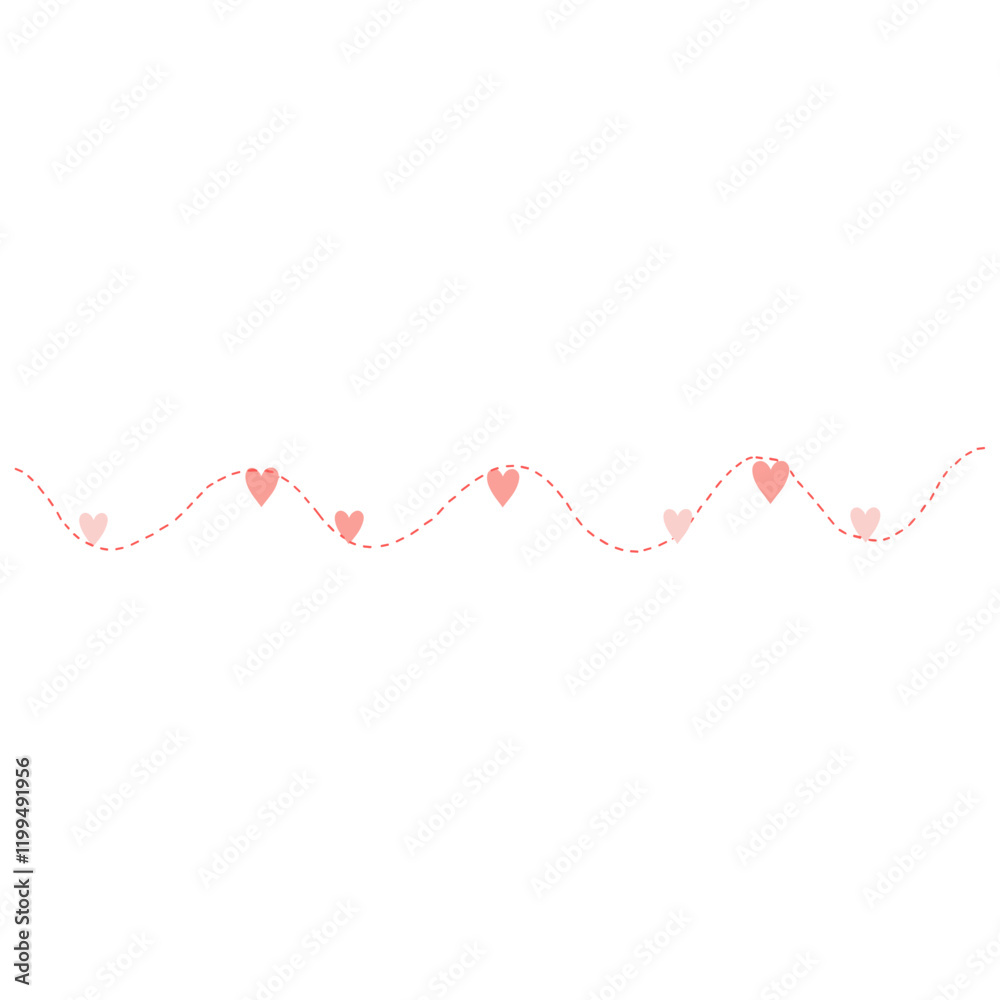 Line hearts border pattern simple design vector Line hearts border pattern simple design vector