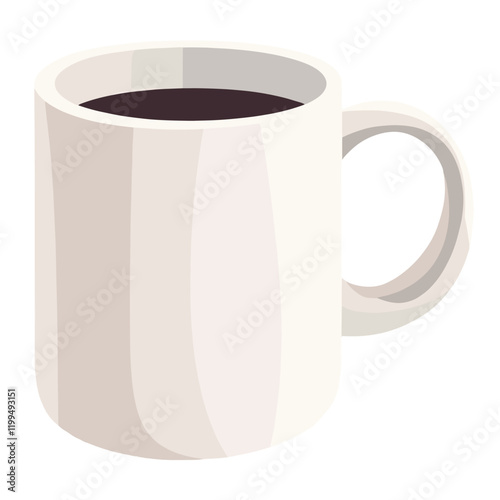 White coffee mug illustration simple cup vector