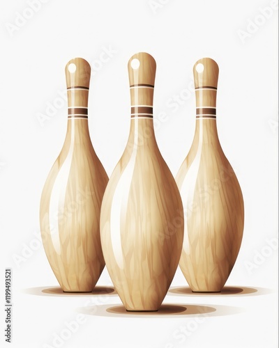 Illustration of Candlepin Bowling Pins. Clip Art of Candlepin Bowling Pin for Bowling Enthusiasts photo