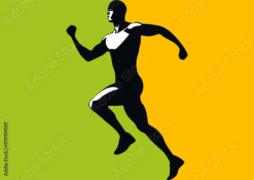 Athlete running and doing important exercises for health